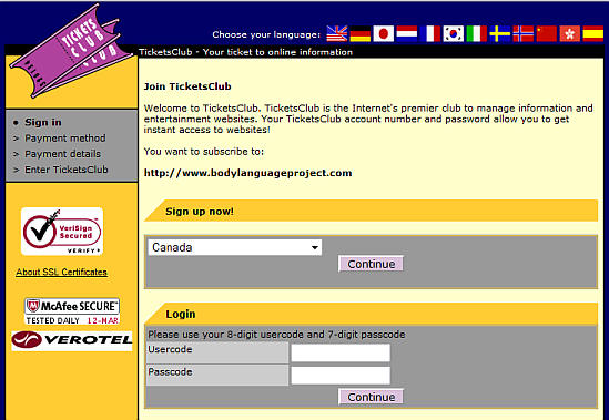 checkout page